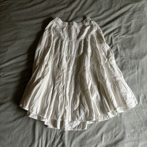 White Free People “In Full Swing Midi Skirt”